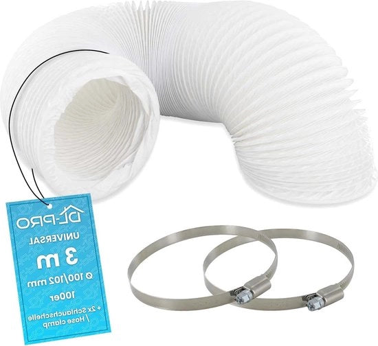 Seringa di scarico Aircondizionato Seringa flessibile in PVC Ø 100 / 102 mm 3 m - Asciugatrice Seringa di scarico Aircondizionato