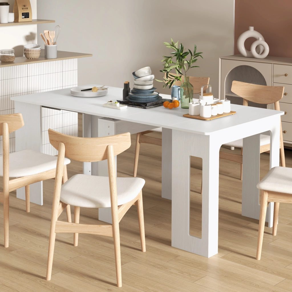 Tavolo da pranzo allungabile pieghevole ¨C Minimal ¨C Bianco