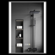 Specchio da Bagno con Luce LED ¨C zephmum ¨C Argento 70x50x3 cm