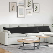 Cuscini da Divano 2 pz-Set di 2 Cuscini per Sofa Nero 200 x 40 cm Tessuto in Cords