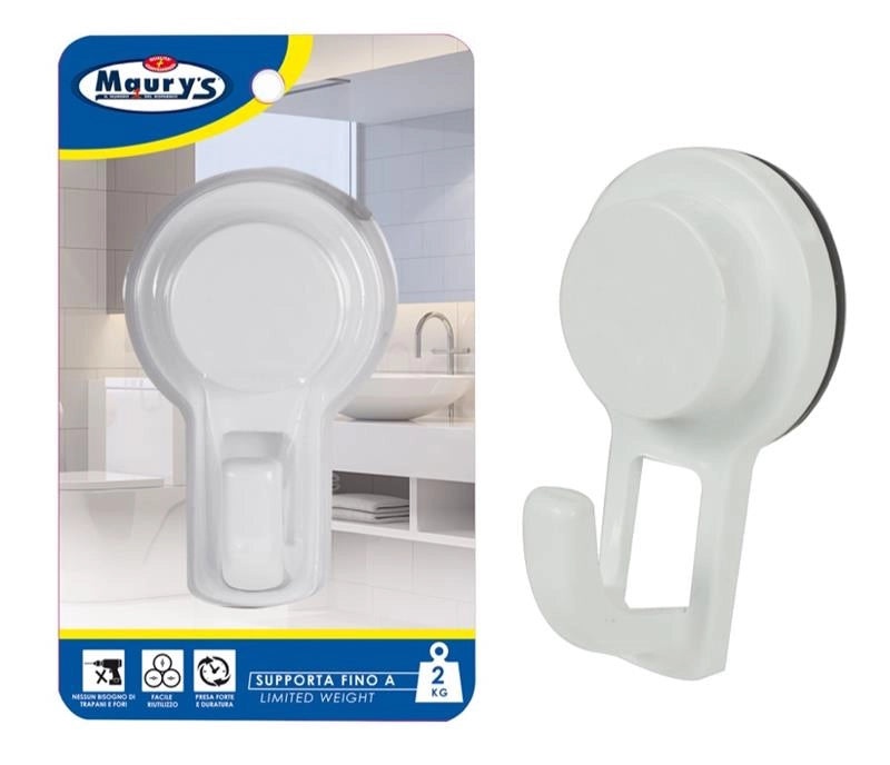 MAURY'S STRONG GANCIO APPENDI TUTTO A VENTOSA PER BAGNO