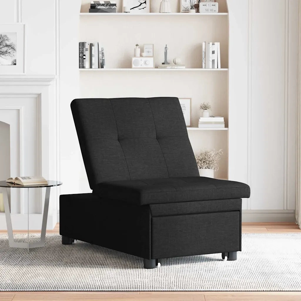 Divano Letto Estraibile Nero 194 x 50 x 82 cm Tessuto 42008584