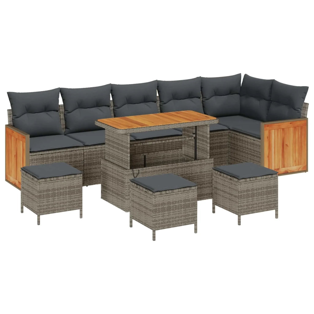 Set Divano da Giardino con cuscino 10 pcs Grigio 3363203