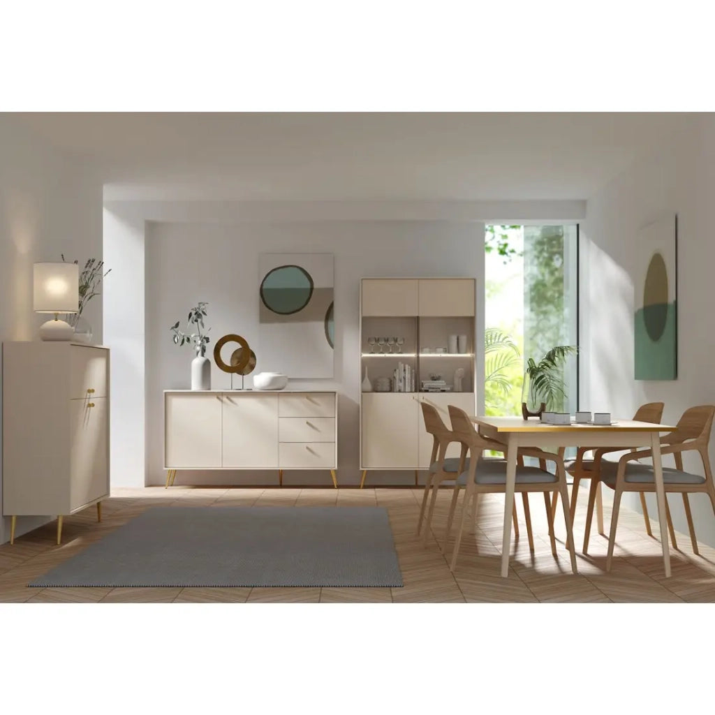 Buffet design AZURÉA – 2 porte + 3 cassetti – Colore sabbia chic