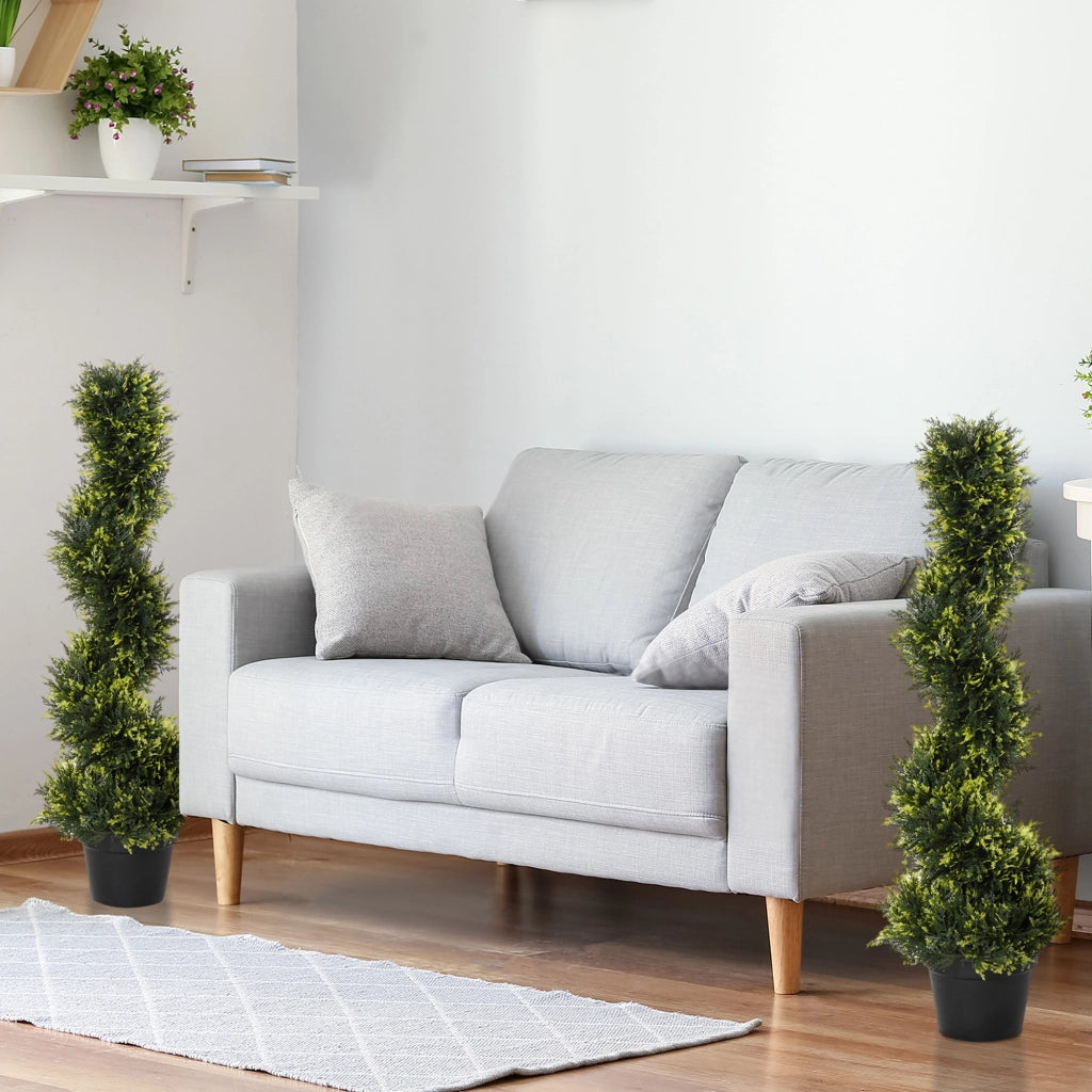 Pianta Spirale Artificiale con Vaso ¨C Xylo ¨C Cedro 90 cm Verde per Esterno e Interno