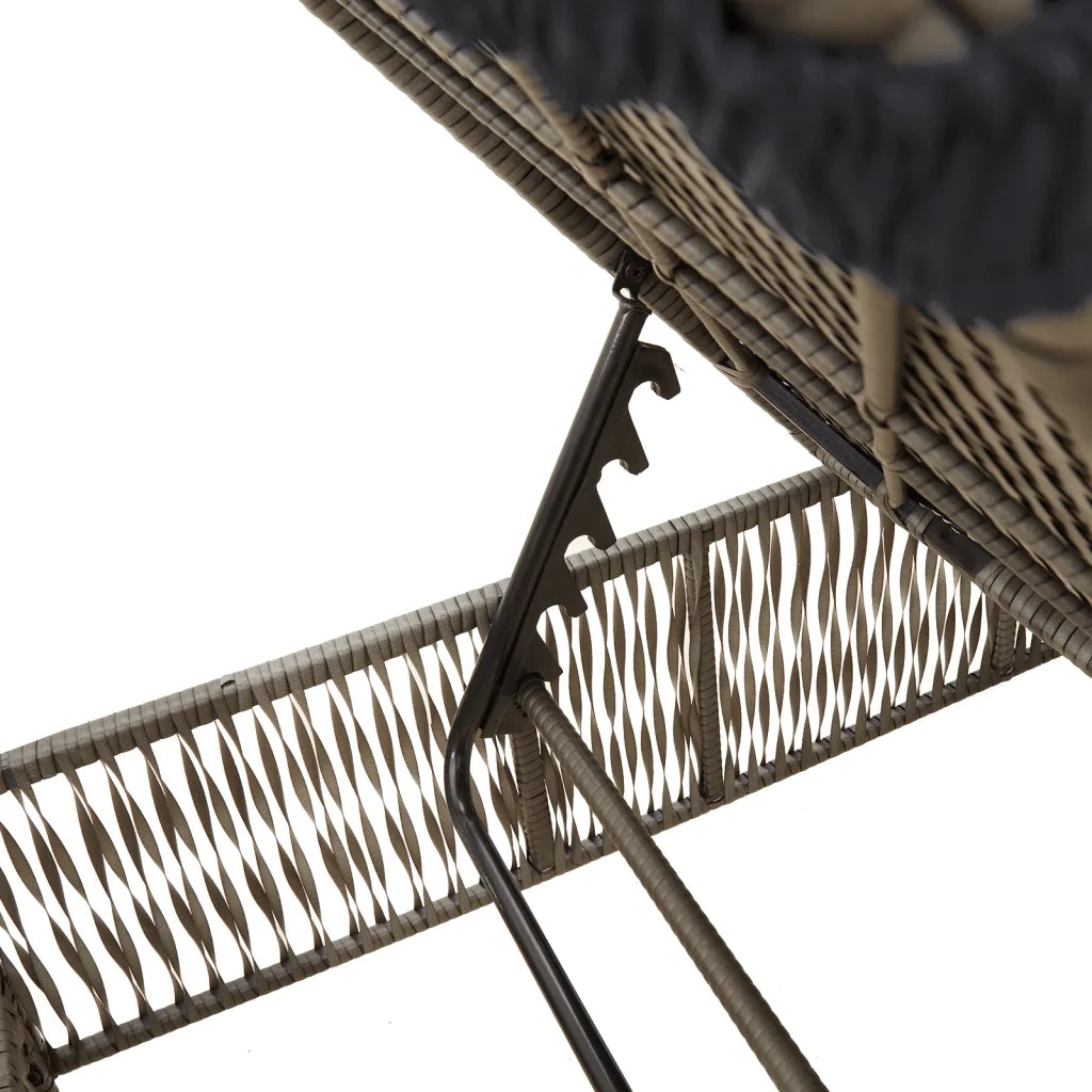 Lettini Prendisole 2 pz con Cuscini Grigio in Polyrattan 3261598