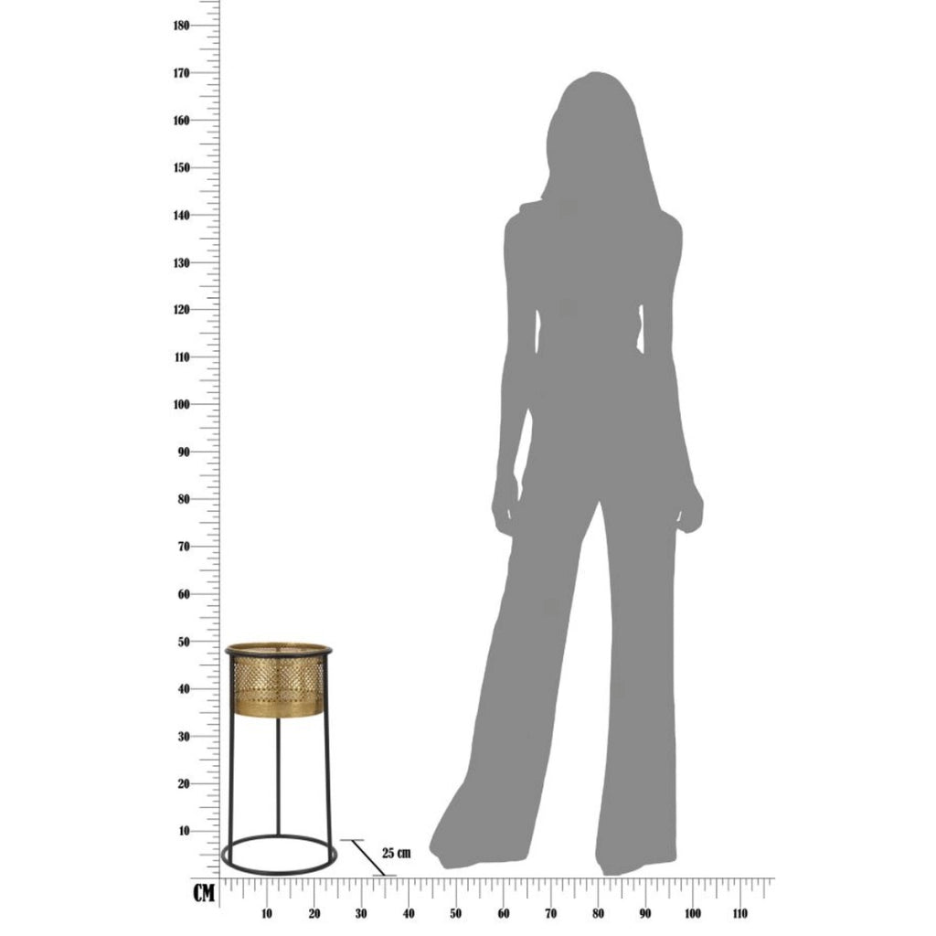 Vaso per Piante VKH686, Oro, Metallo, 25x25x50 cm