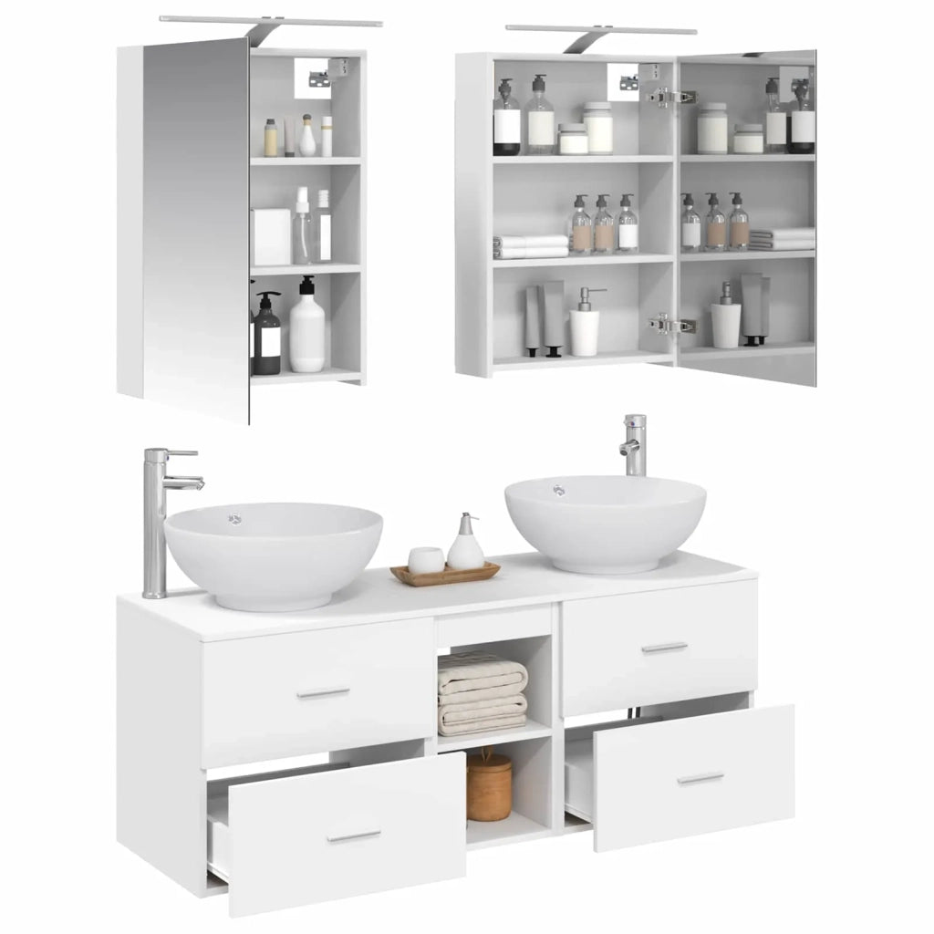 Set di mobili per il bagno 5 pz Bianco 3406951