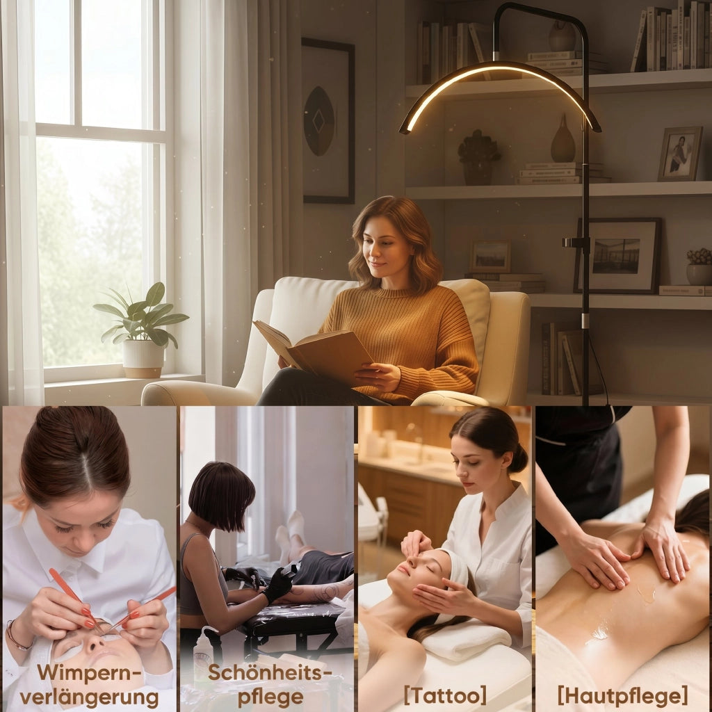Lampada da Terra con Testa Girevole 350¡ã e Supporto Smartphone ¨C Xylo ¨C 7 Temperature di Colore