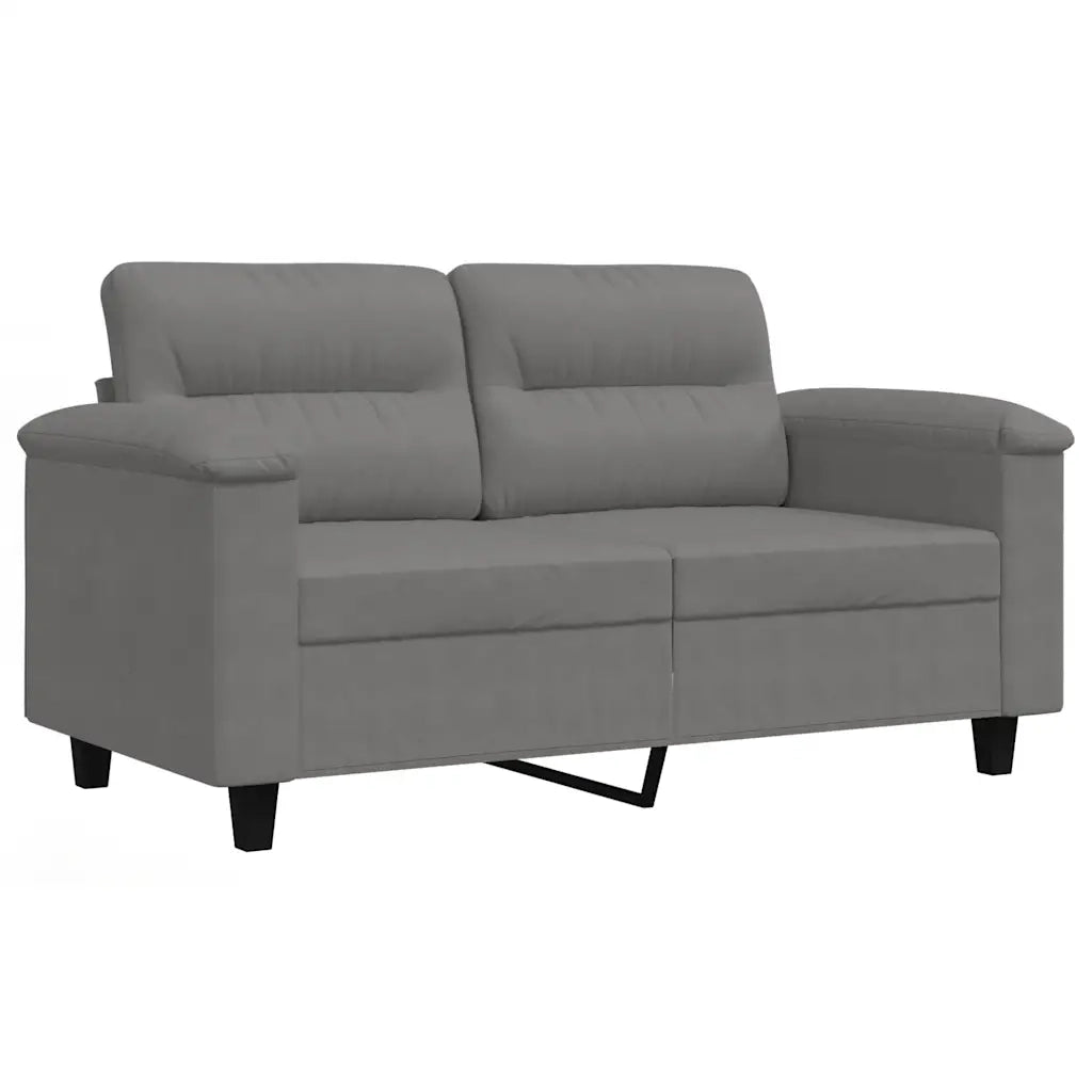 Divano a 2 Posti-Sofa 2 Posti Grigio Scuro 120 cm in Tessuto Microfibra