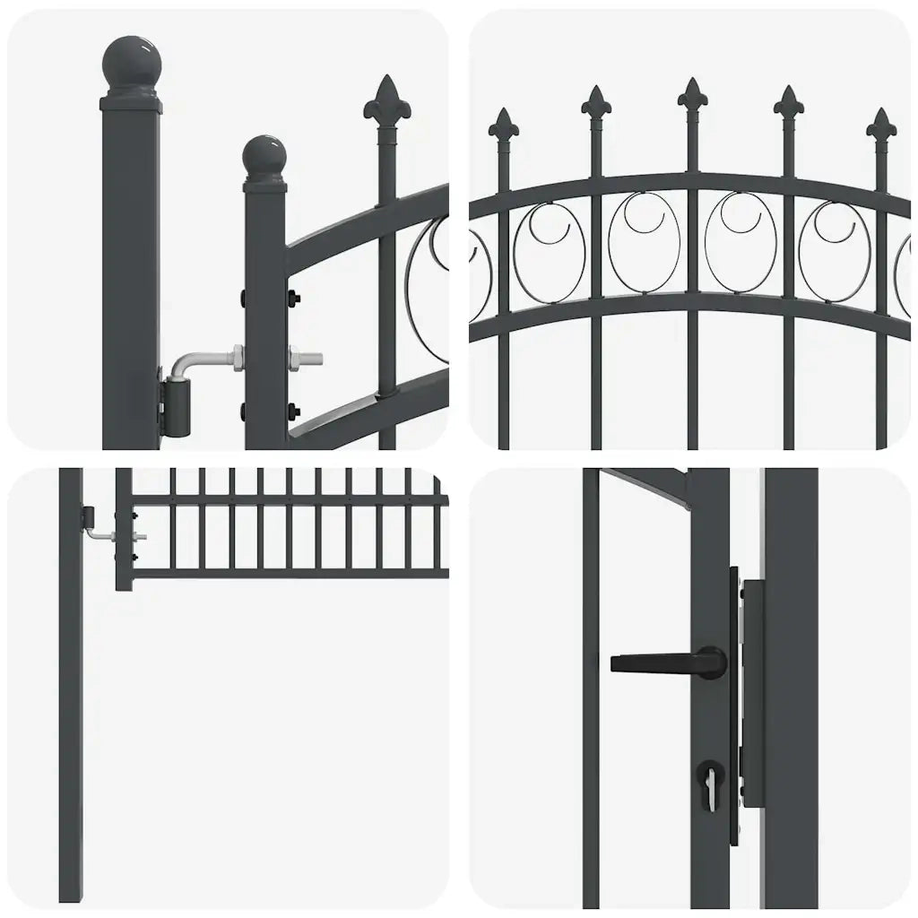 Cancello della recinzione con punte EMMEN 170 x 100 cm CFW9387668