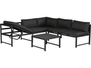 Set di mobili da giardino in metallo "Etna" - 6 posti - Grigio