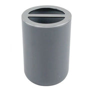Trade Shop - Porta Spazzolini Bicchiere Accessorio Arredo Bagno A 2 Fori Grigio Silver 69470 -
