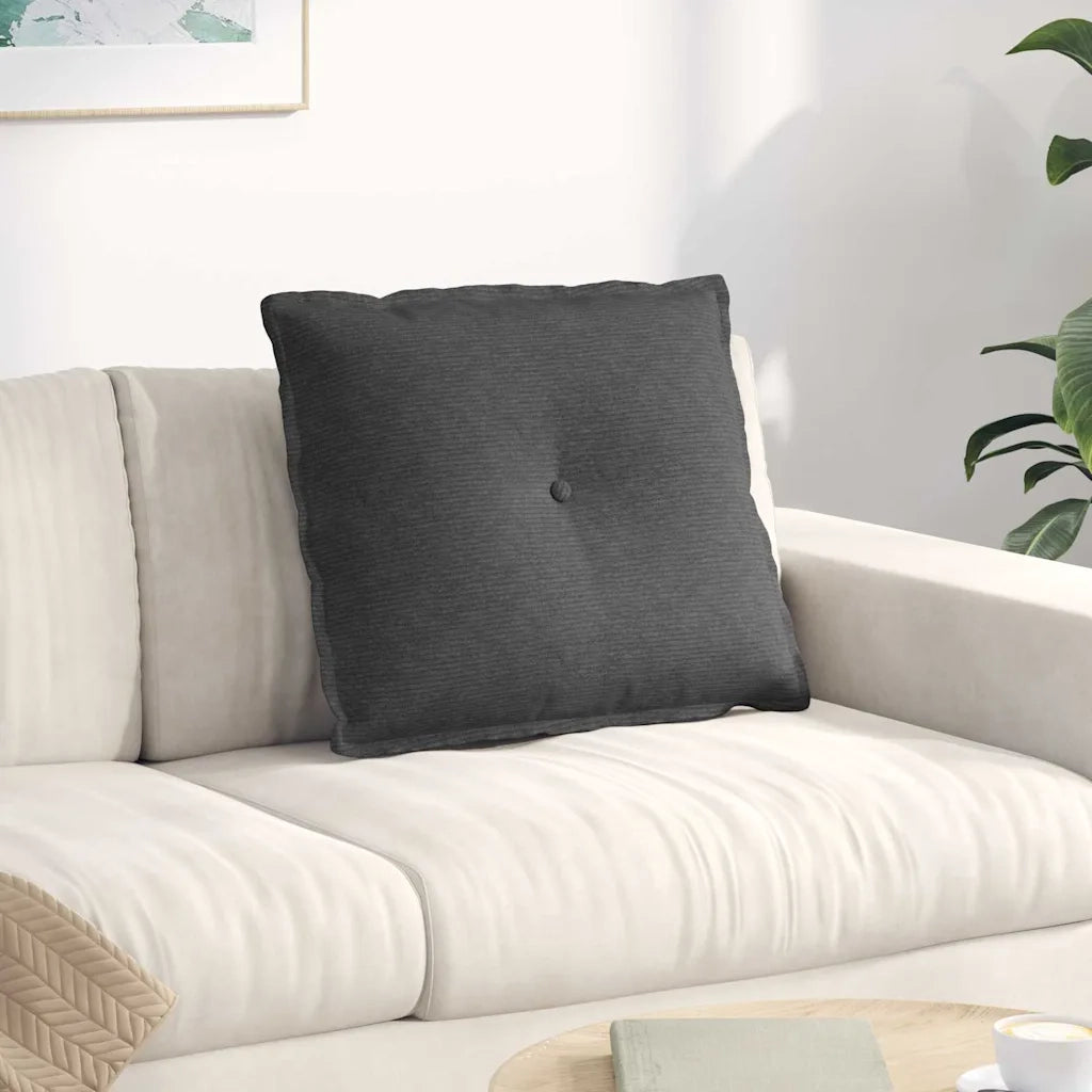 Cuscino per Schiena Grigio scuro 60 x 50 cm Tessuto in Cords 42014694