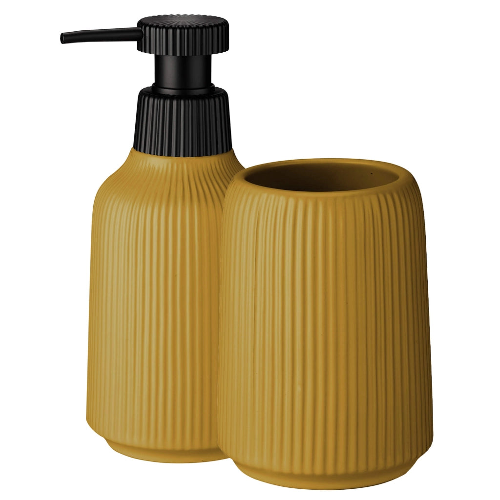 Set da bagno KADAX 2 in 1, accessori: dispenser di sapone, porta spazzolino.