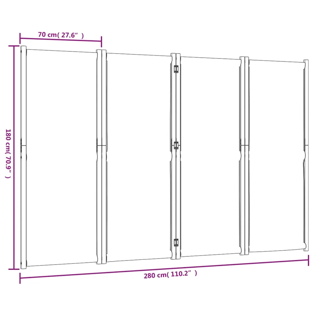 Divisorio a 4 Pannelli-Set di 4 pannelli Paravento Blu Scuro 280x180 cm