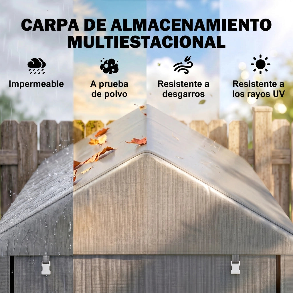 Tenda da Giardino per Biciclette ¨C Xylo ¨C 1,2x1,8x1,65 m Grigio Chiaro Impermeabile Anti-UV