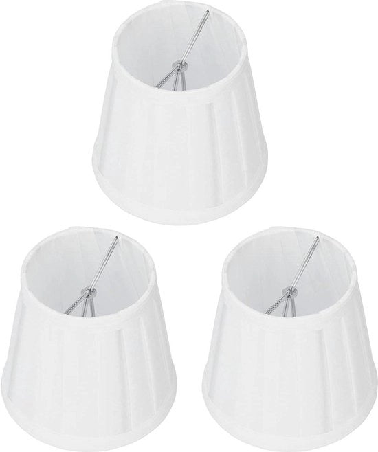 Set di 3 copricapelli in stoffa per piccole lampade - bianco