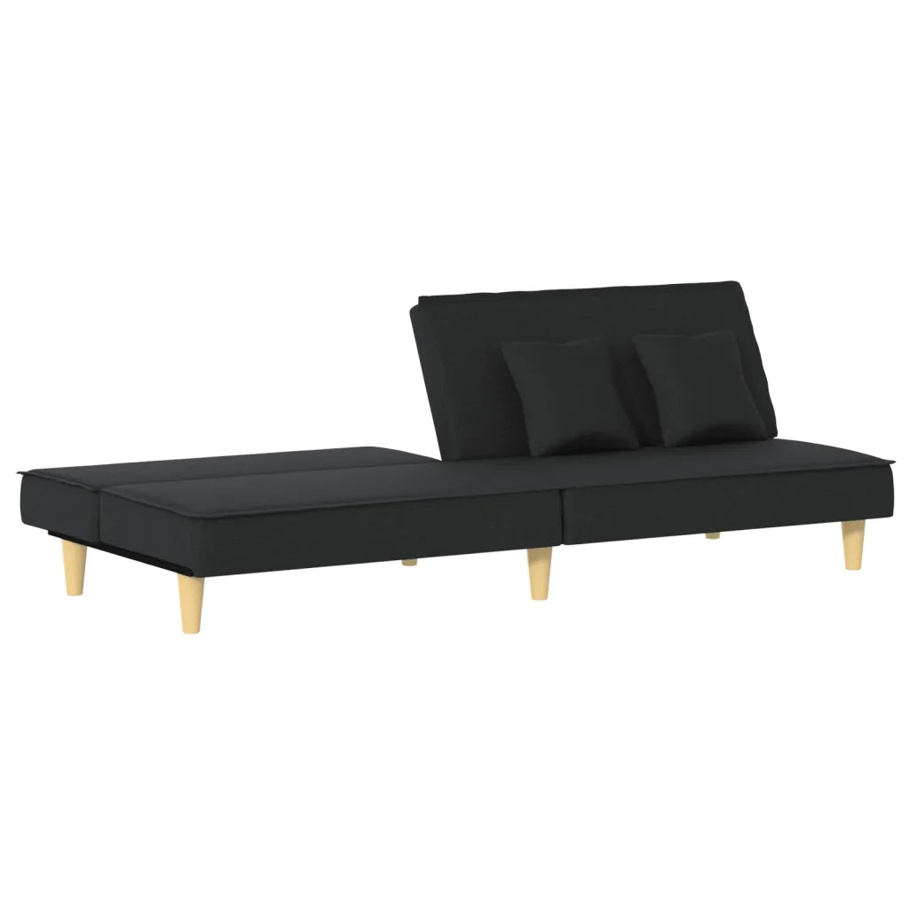 Divano Letto Nero in Tessuto 351902