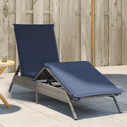Lettino prendisole con Cuscino in Polyrattan Grigio 4002707