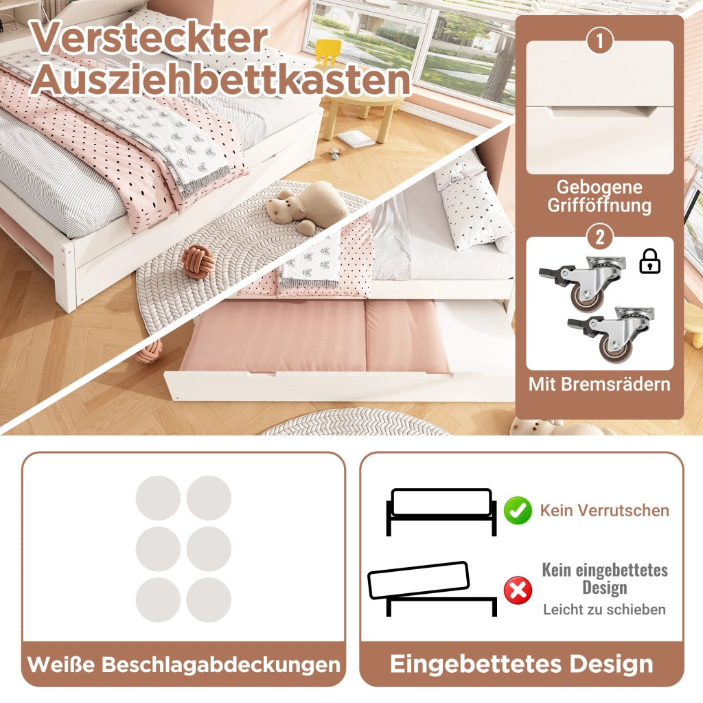 LETTO SOFA CON LETTO ESTRAIBILE 90x200 cm BIANCO