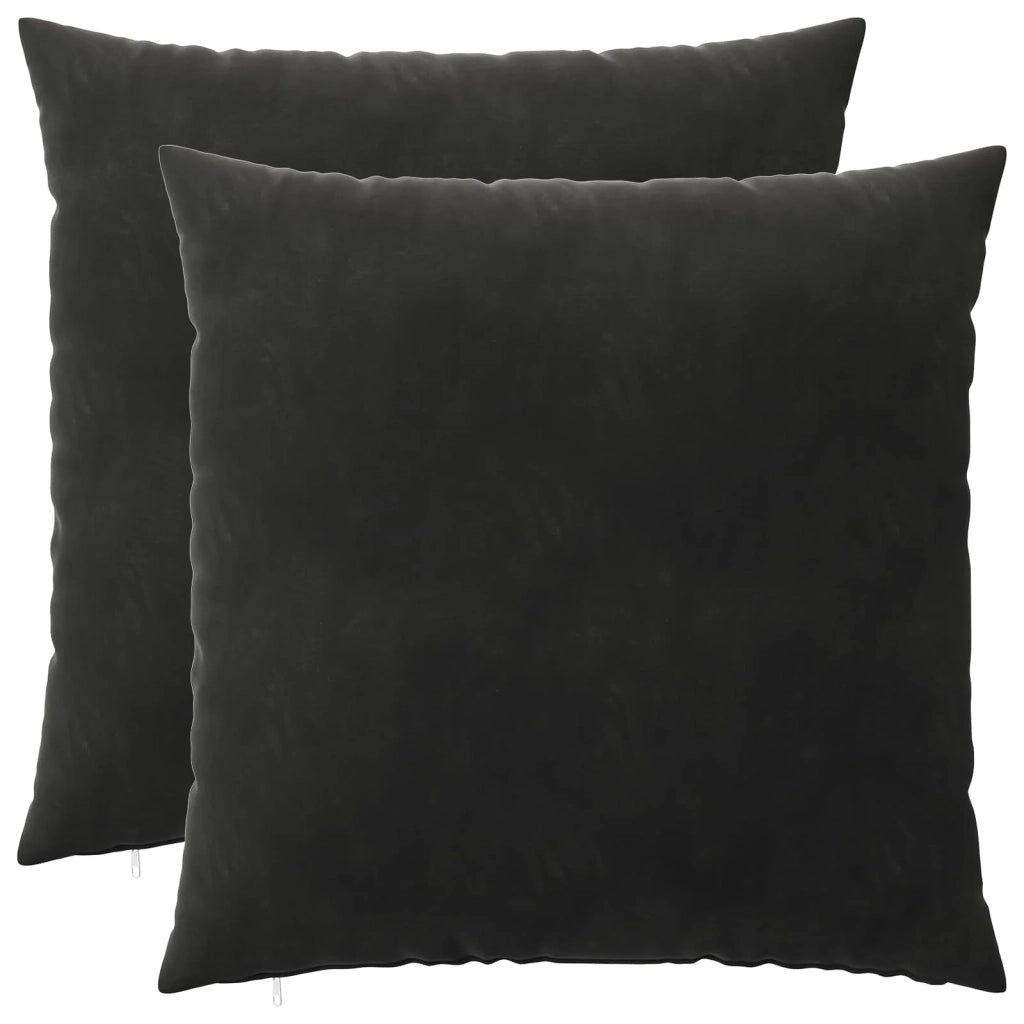 Federa 2 pcs HEERLEN Nero 65 x 65 cm Velluto 912883