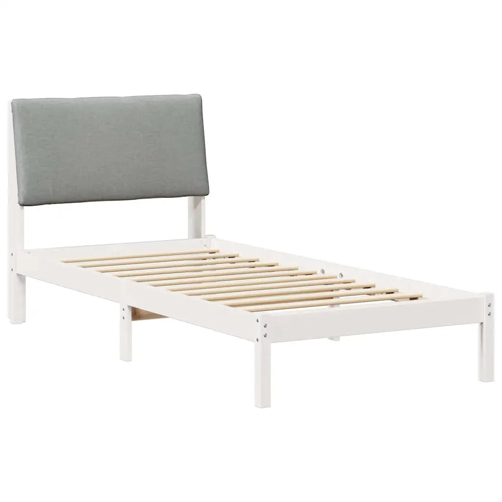 Struttura del letto-Giroletto-Rete del Letto Bianco e grigio chiaro 100 x 200 cm 496629