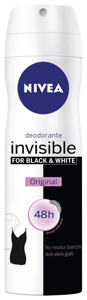 NIVEA DEO SPRAY 150 ML BLACK & WHITE INVISIBLE ORIGINAL ANTIODORI