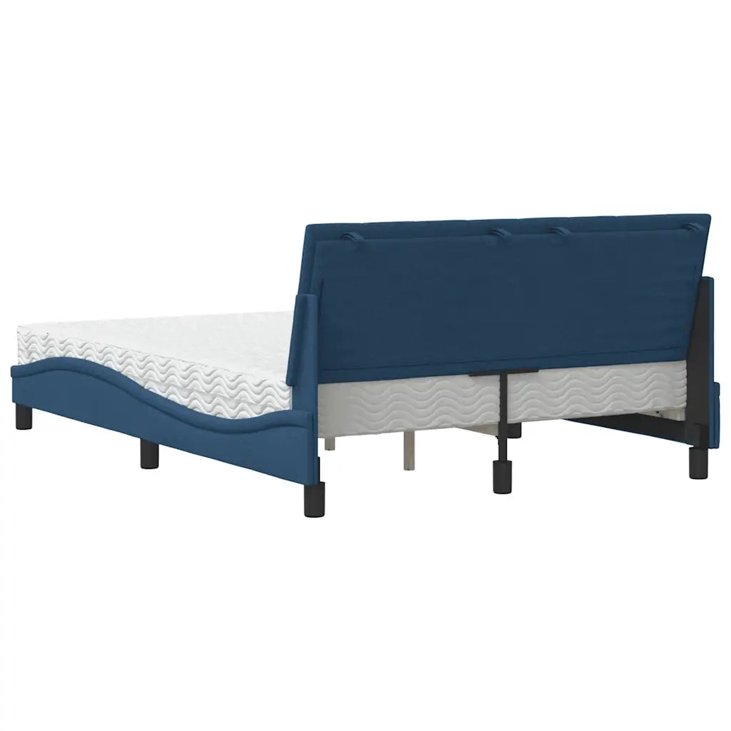 Letto con Materasso Hanko Blu 140x190 cm in Tessuto 3310530