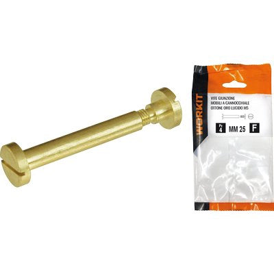 VITE GIUNZIONE MOBILI OTT ORO LUCIDO SELF WORKIT - CANNOCCHIALE MM 6 VITE M 5 MM 30 CF=PZ 4- 2 confezioni