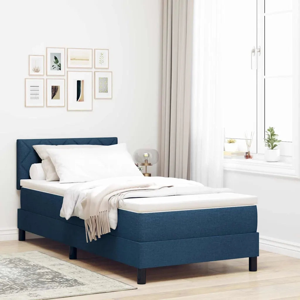 Letto a molle con materasso Blu 90 x 190 cm Tessuto 3338733