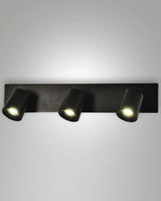 Modo Faretto Moderno a 3 Luci in Alluminio Pressofuso Colore Nero, Struttura Orientabile, Attacco GU10 Max 35W per Illuminazione d'Interni