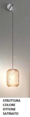 APPLIQUE REGOLABILE OTTONE SAT. 1 LUCE VETRO AMBRA 1181OS-A-AM