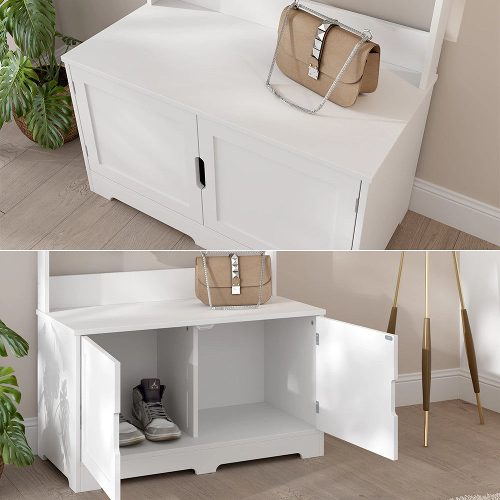 Vicco Appendiabiti Bianco 80 x 180 cm con 2 porte