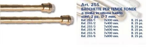 Coppia Bacchette Bastoni per tende ottone 50 cm x 7 mm