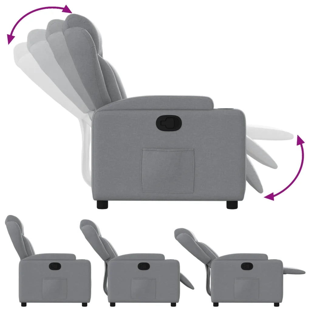 Poltrona reclinabile in tessuto grigio chiaro 3205564