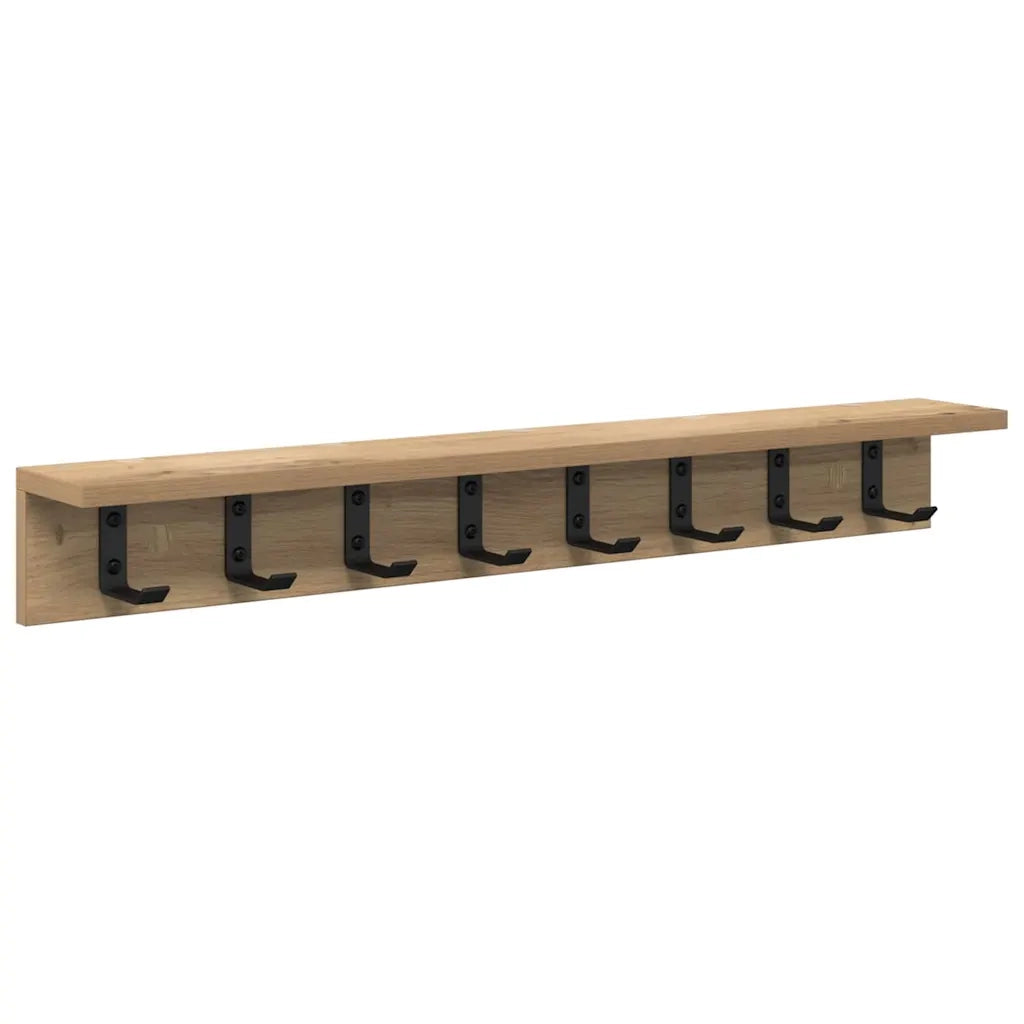 Appendiabiti a muro Rovere artigianale 80 x 10,5 x 10,5 cm 874370