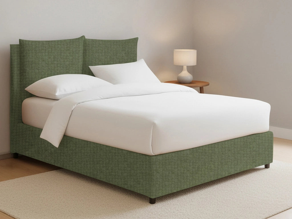 Newton, Letto Piazza e Mezza Sfoderabile Made in Italy, Verde