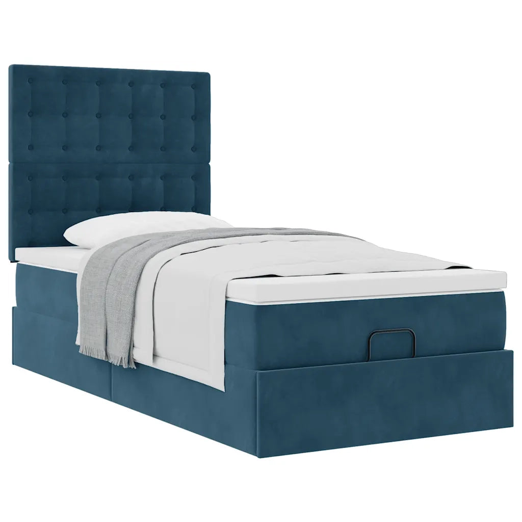 Struttura Letto Pouf con Materassi 90x190 cm in Velluto 3313587