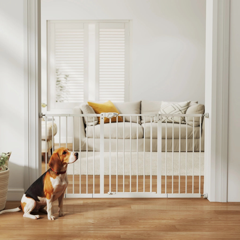 Cancelletto di Sicurezza per Cani Estensibile ¨C Xylo ¨C 74-148 cm Bianco