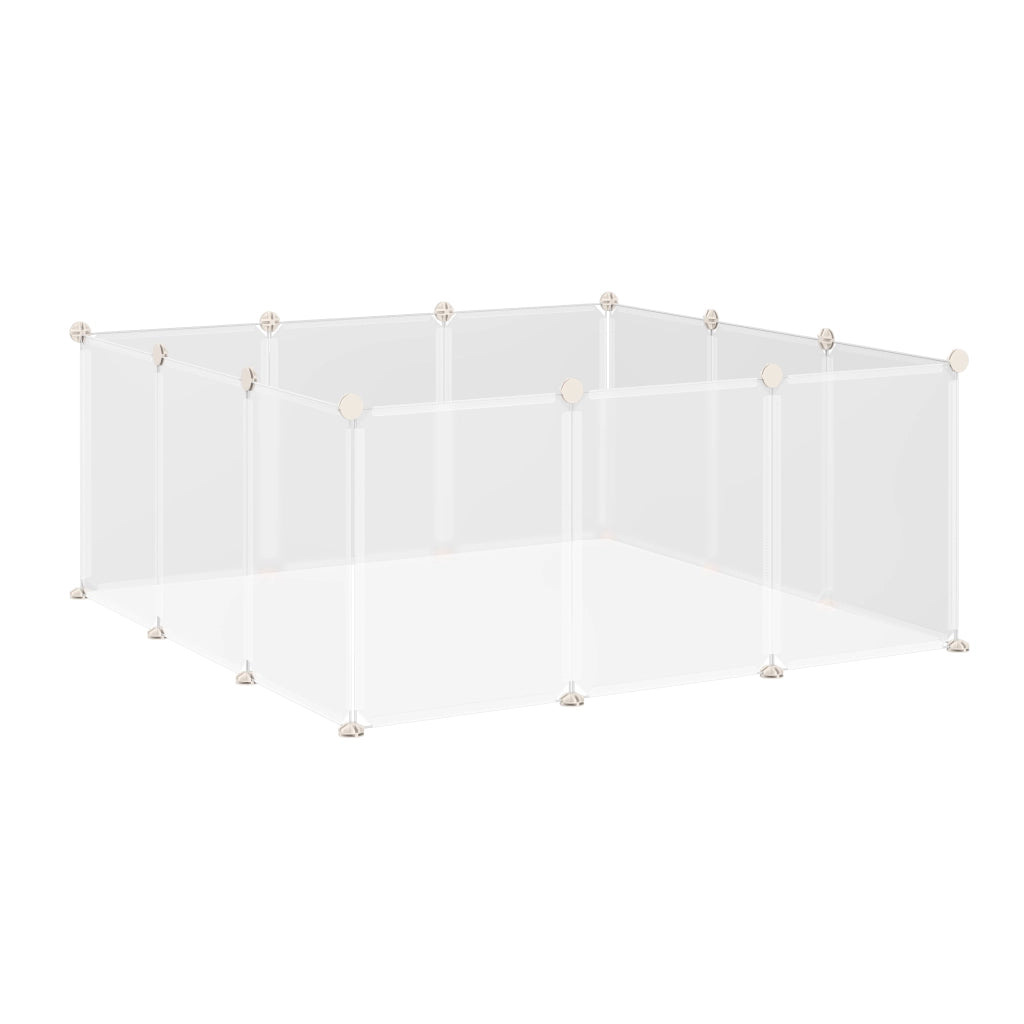 Recinto per Animali Domestici ¨C Xylo ¨C 12 Pannelli, 105x105x45 cm, Bianco