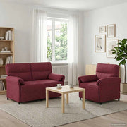 Set di divani 2 pz Rosso Vino Tessuto 3424846