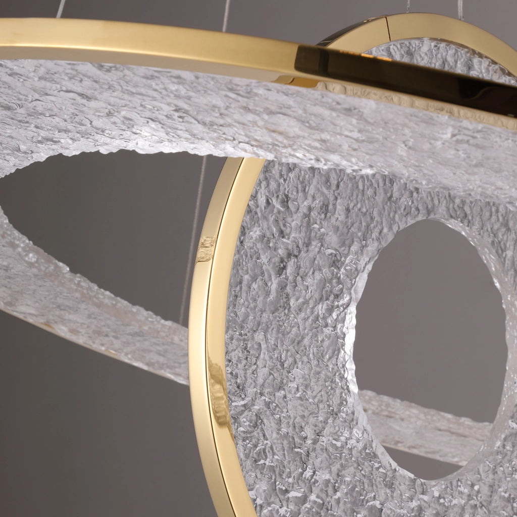 Lampadario LED Alexia Maxlight anelli oro acrilico 45W