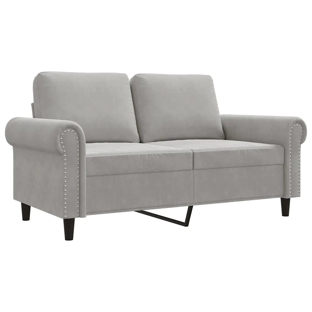 Divano a 2 Posti-Sofa 2 Posti Grigio Chiaro 120 cm in Velluto 696696