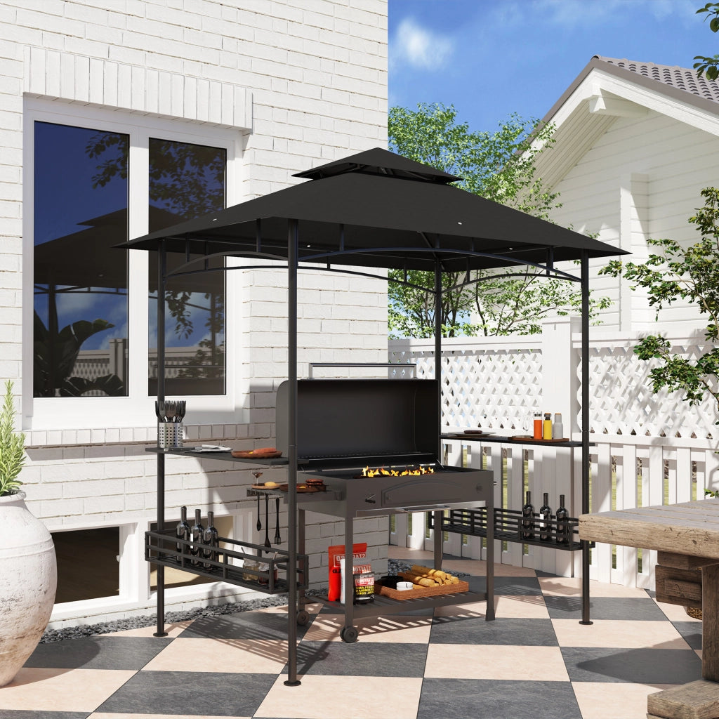 Gazebo per barbecue e giardino ¨C Minimal ¨C 240x150x257 cm grigio antracite