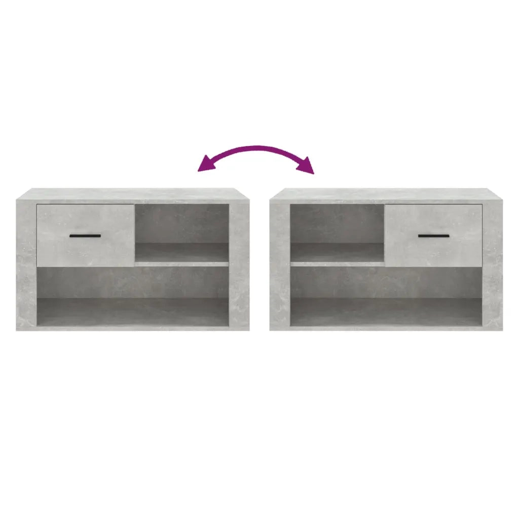 Scarpiera-Scaffale per scarpe Grigio Cemento 80x35x45 cm in Legno Multistrato