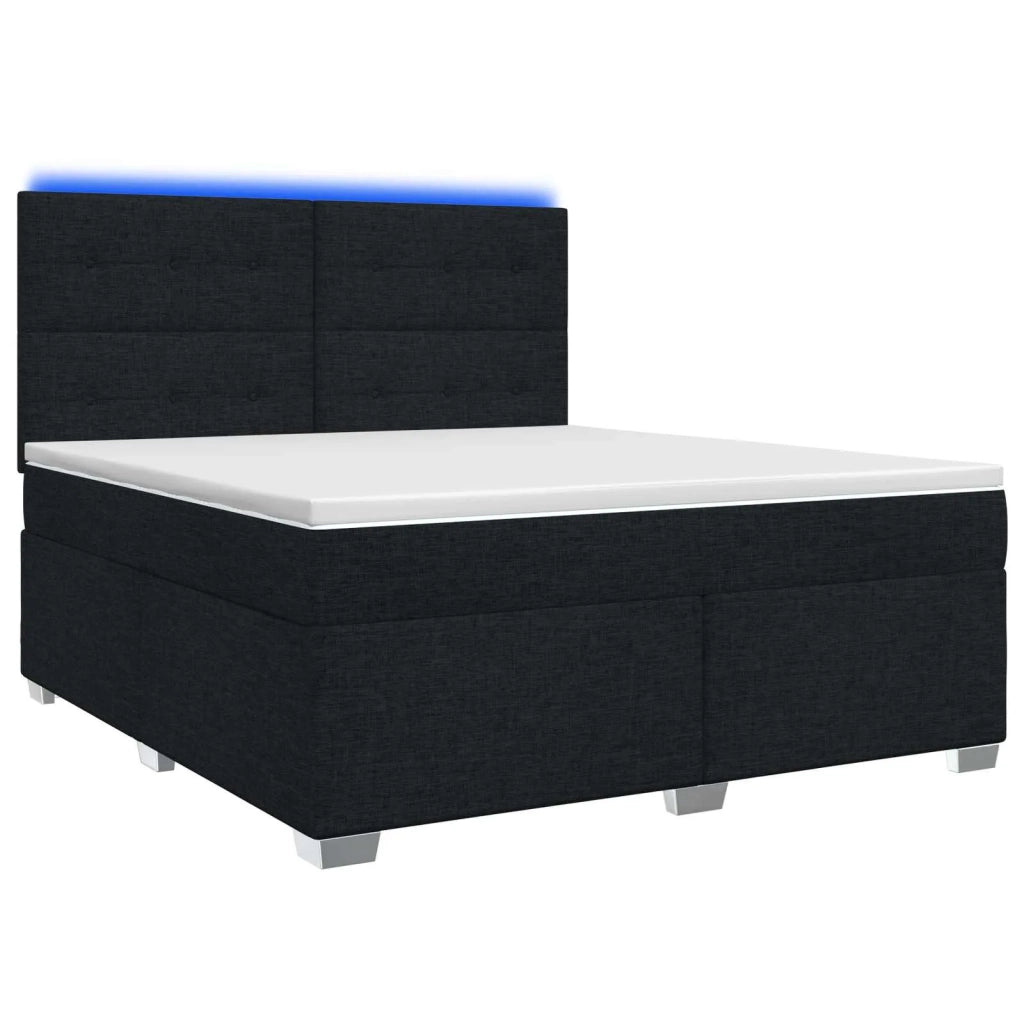 Letto box spring con materasso Nero 160 x 200 cm Tessuto 3454910