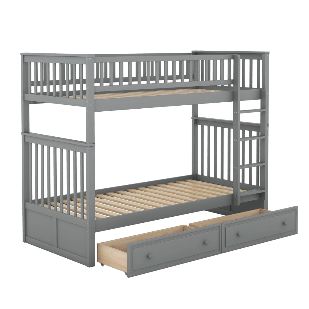 Letto a Castello con Cassetti Cabrio ¨C MINIMAL ¨C Grigio 90x200