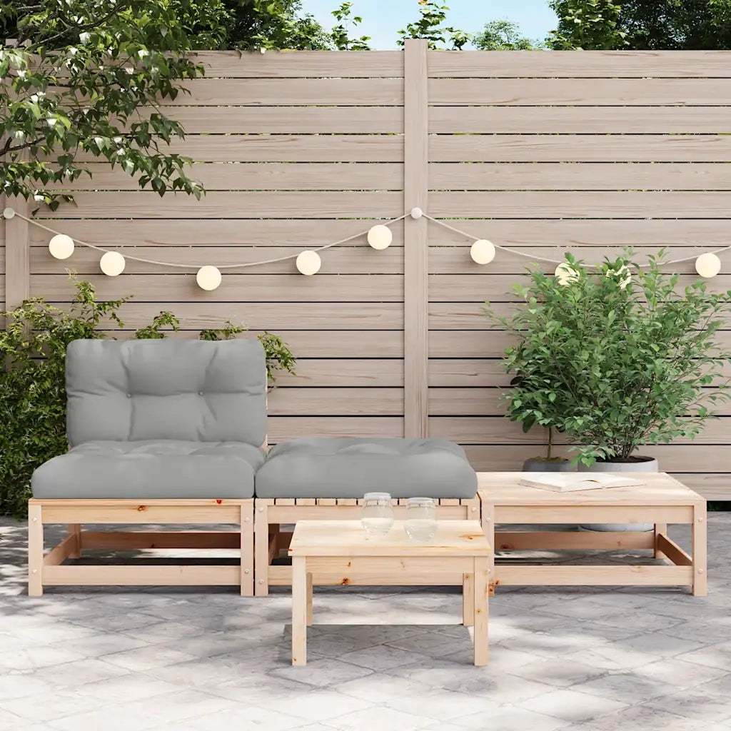 Divano da Giardino Senza Braccioli con Cuscini e Poggiapiedi-Sofa da Giardino-Divano da esterno 715442