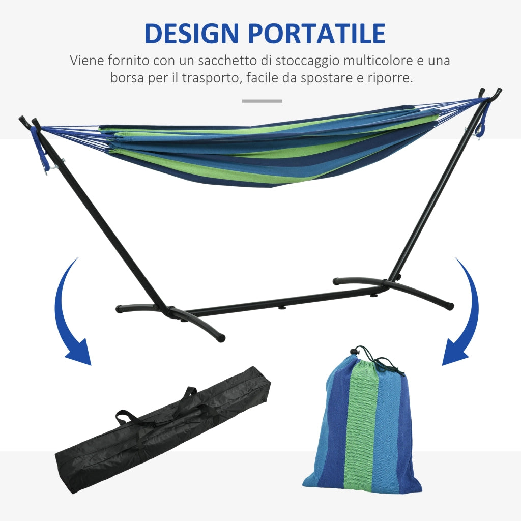 Amaca Autoportante con Supporto e Borsa ¨C Xylo ¨C Verde 298x117x105 cm